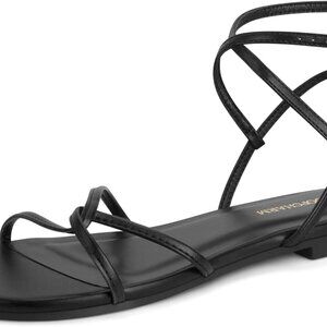 Women's Flat Sandals Leather Open Toe Slip-On Summer Comfort Stylish